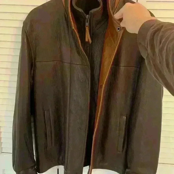 Castellon Men’s Leather Bomber Jacket 40 USA Made Wool Cashmere Flight Style - Picture 8 of 16